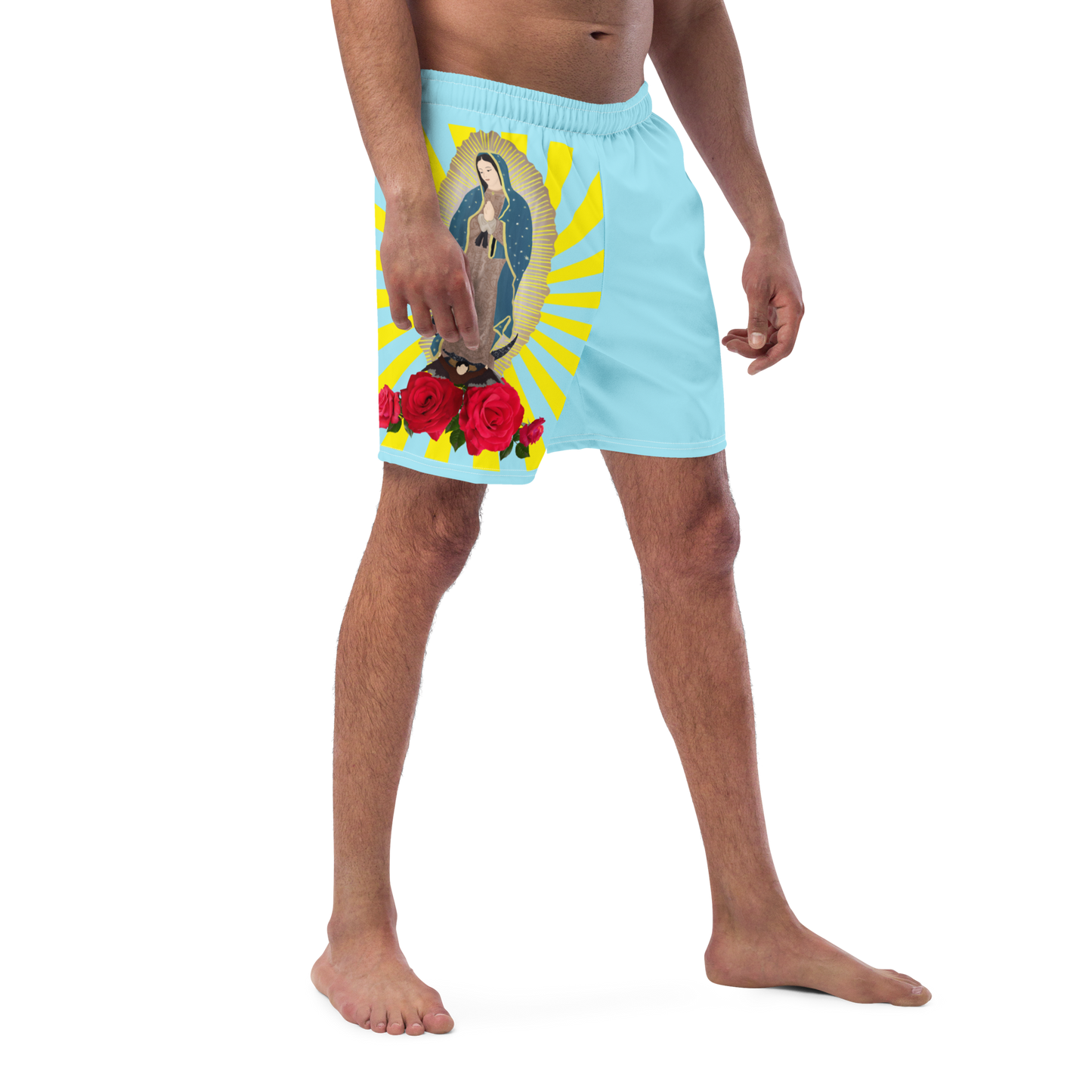 Men's swim trunks- Our Lady of Guadalupe Virgin Mary