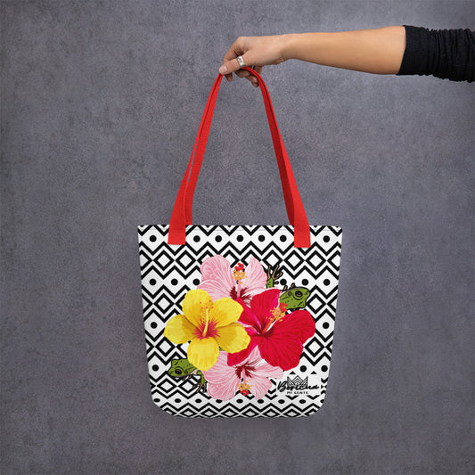 Tote bag- Coqui and Hibiscus Flowers