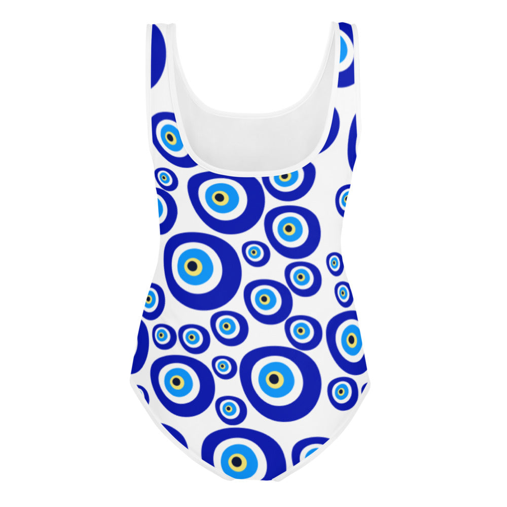 All-Over Print Youth Swimsuit- Evil Eye