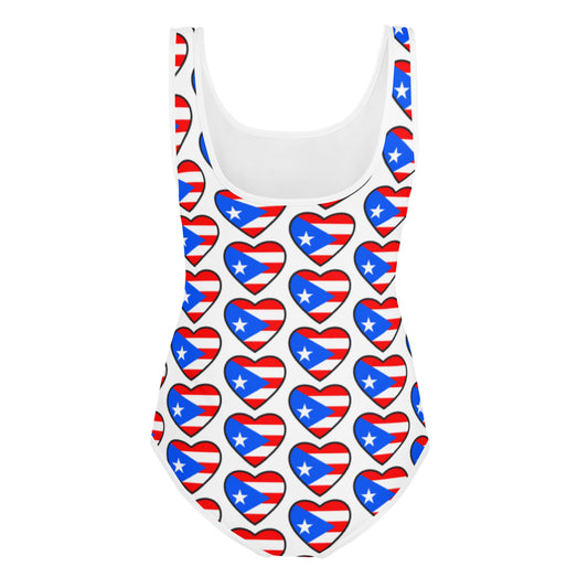 All-Over Print Youth Swimsuit- Puerto Rico Flag