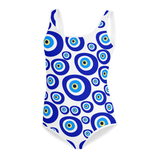 All-Over Print Youth Swimsuit- Evil Eye