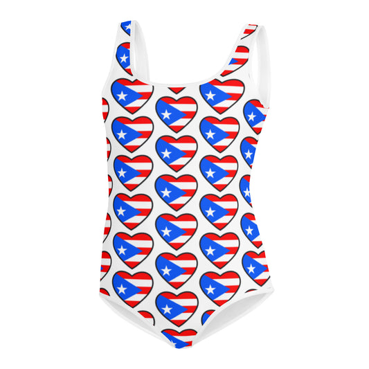 All-Over Print Youth Swimsuit- Puerto Rico Flag