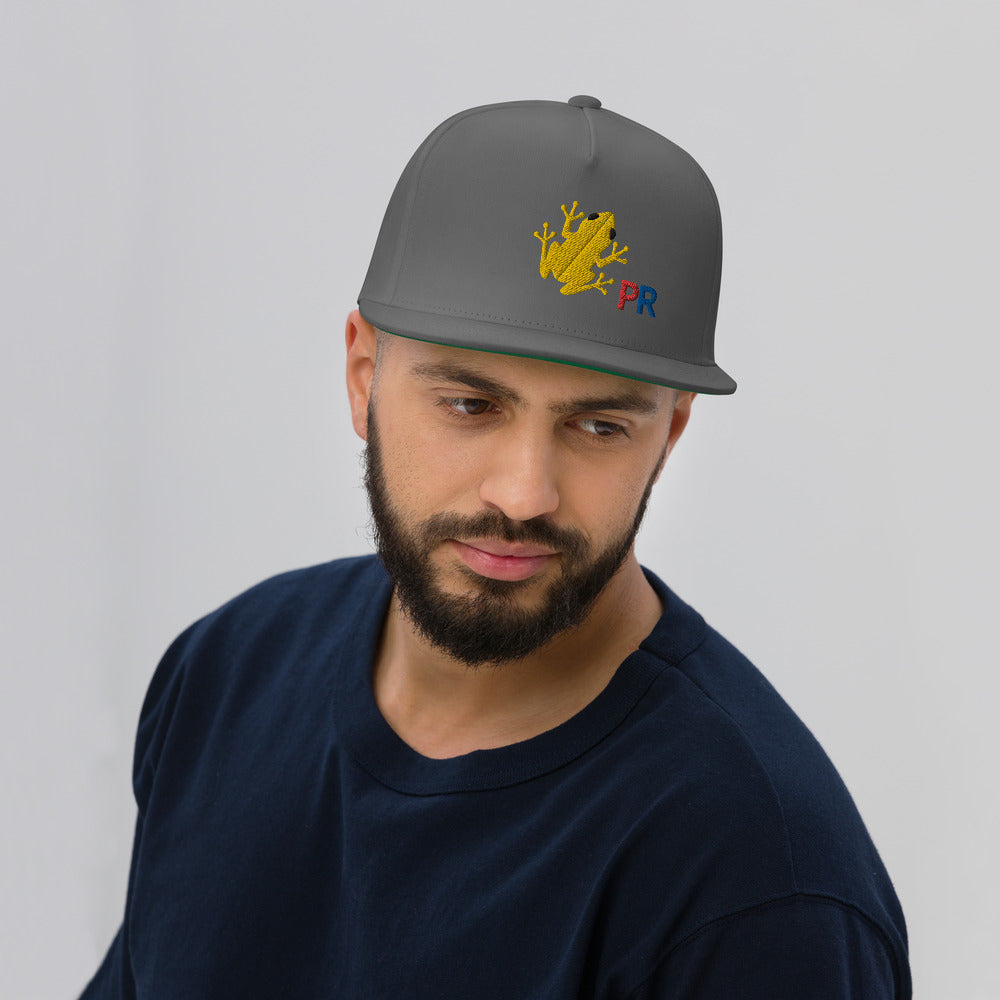 Flat Bill Cap- Coqui Frog PR Gold