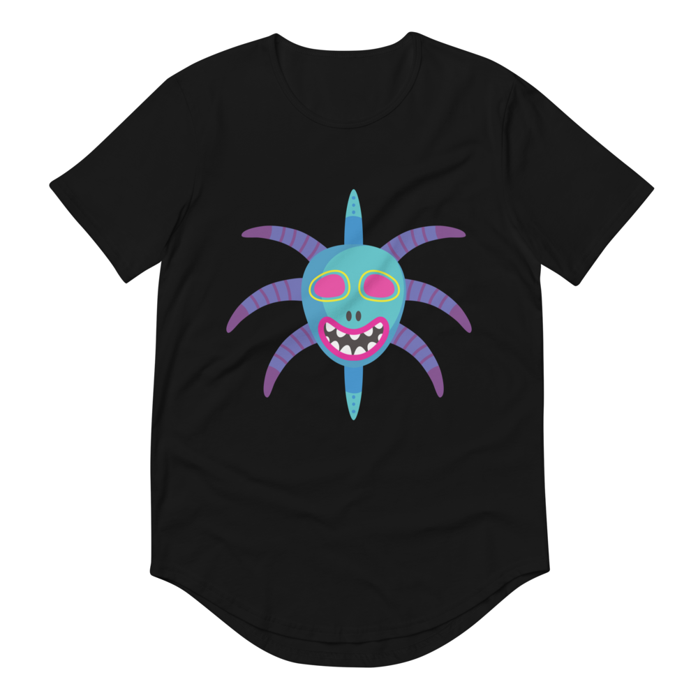 Men's Curved Hem T-Shirt- Vejigante Mask