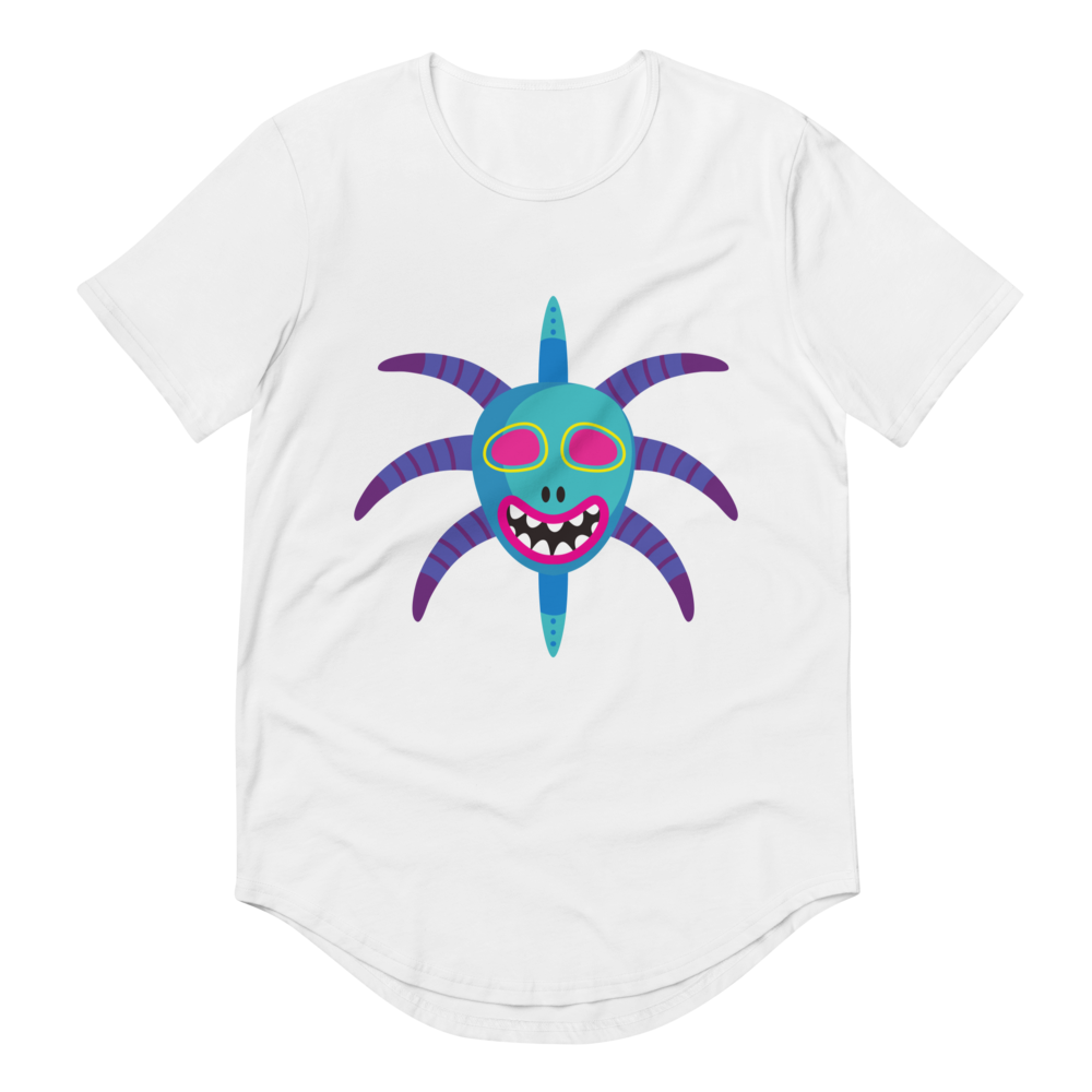 Men's Curved Hem T-Shirt- Vejigante Mask