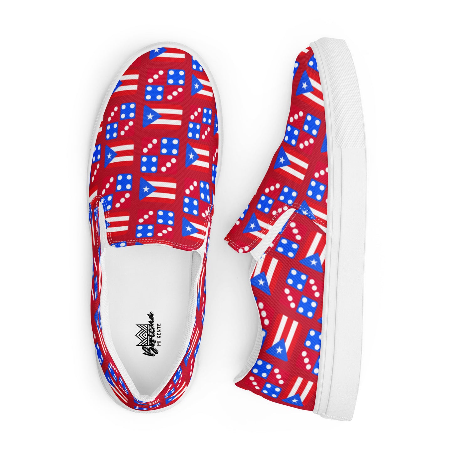 Men’s slip-on canvas shoes- PR and Domino's aka "Noel's" (Red)