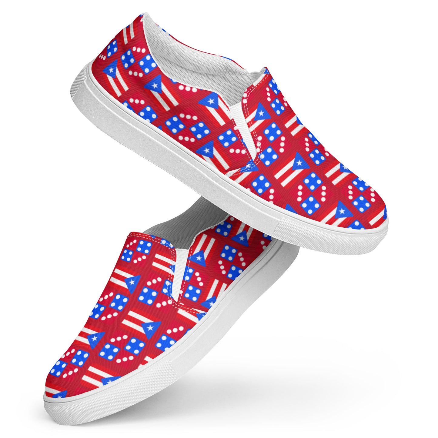 Men’s slip-on canvas shoes- PR and Domino's aka "Noel's" (Red)