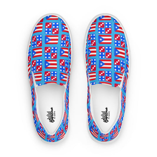 Men’s slip-on canvas shoes- PR and Domino's aka "Noel's" (Blue)