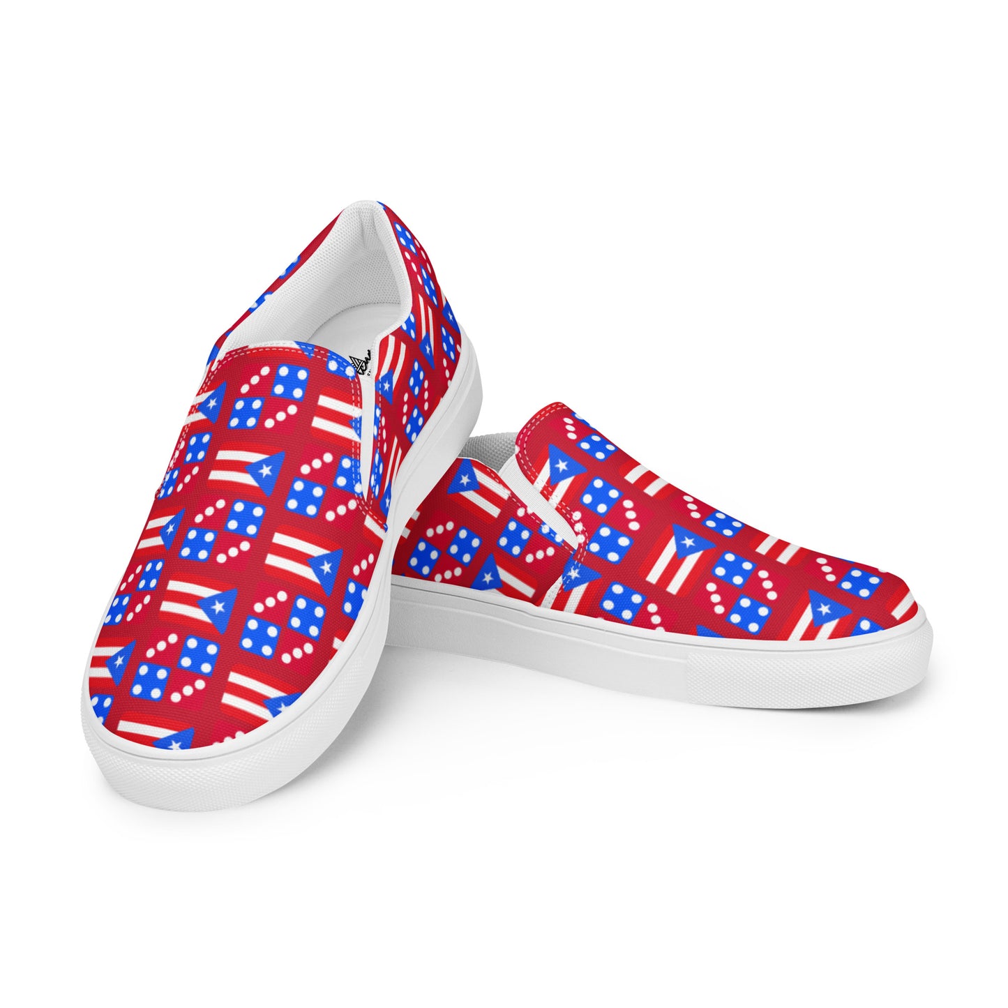 Men’s slip-on canvas shoes- PR and Domino's aka "Noel's" (Red)