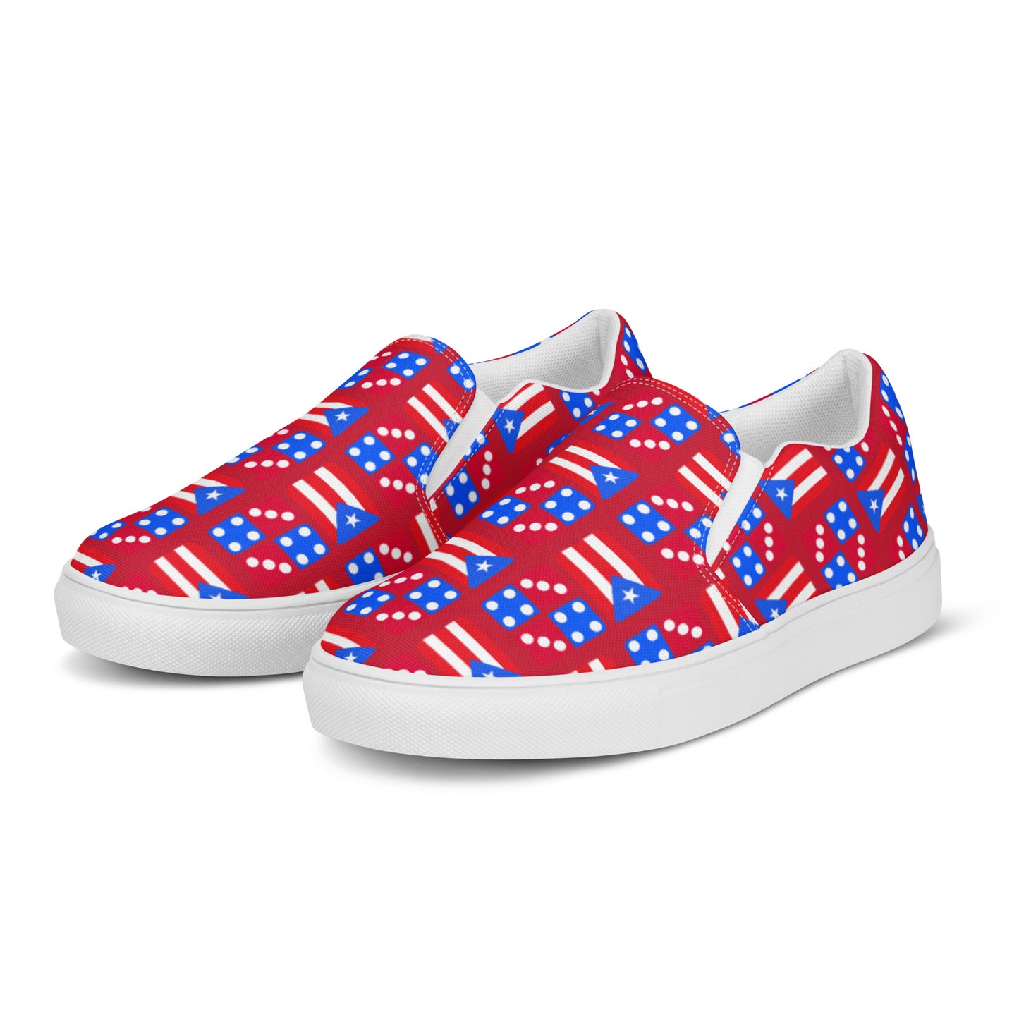 Men’s slip-on canvas shoes- PR and Domino's aka "Noel's" (Red)