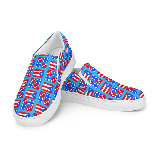 Men’s slip-on canvas shoes- PR and Domino's aka "Noel's" (Blue)