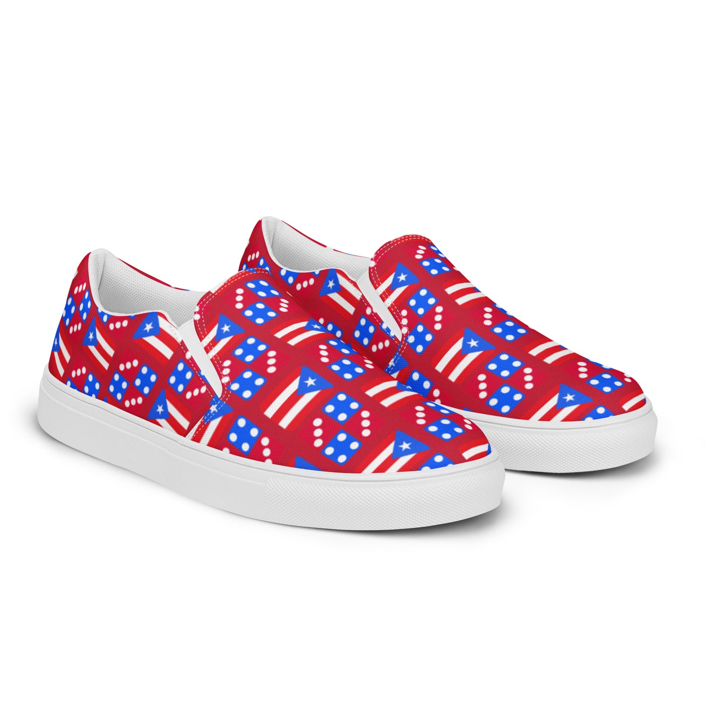 Men’s slip-on canvas shoes- PR and Domino's aka "Noel's" (Red)