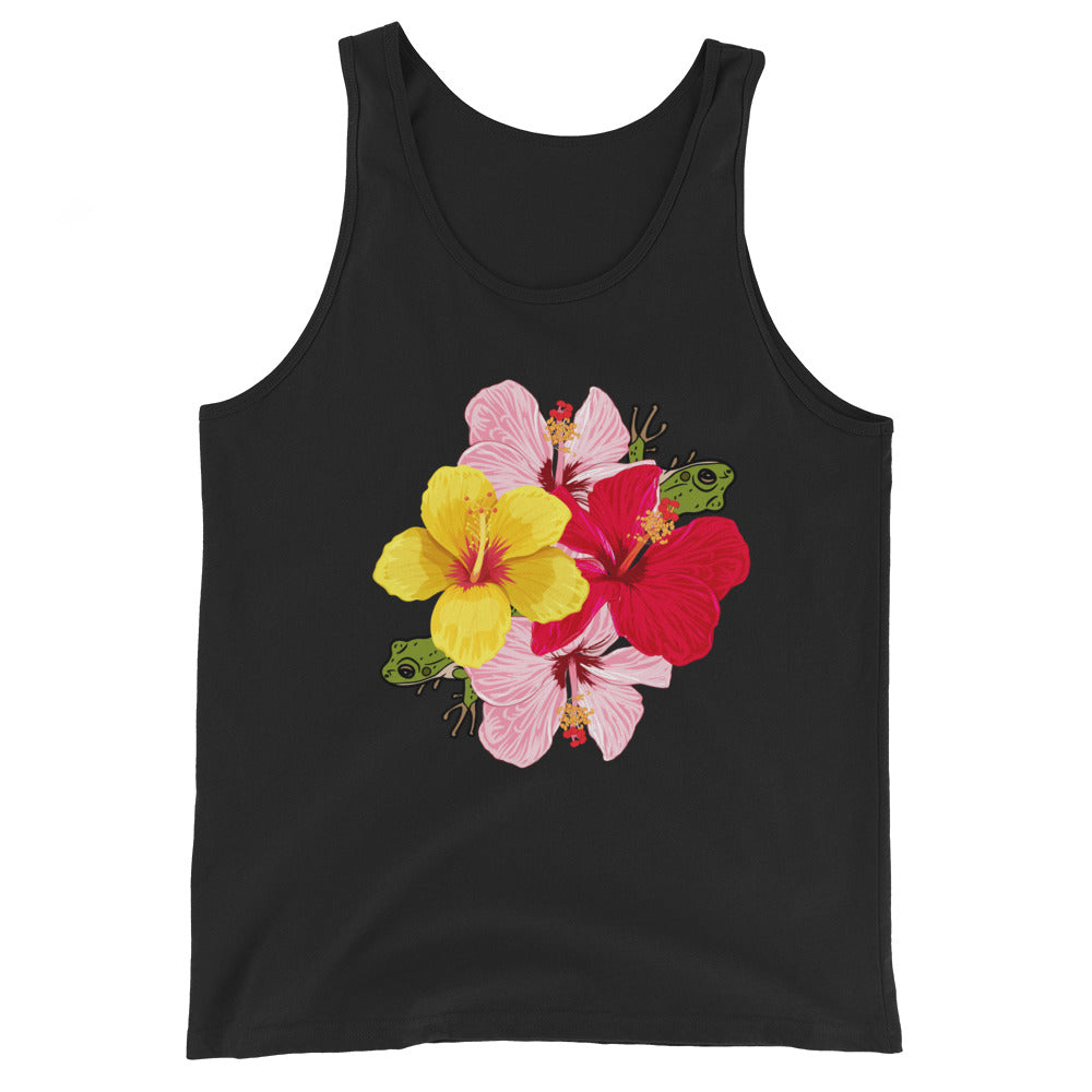 Unisex Tank Top- Coqui and Hibiscus Flowers