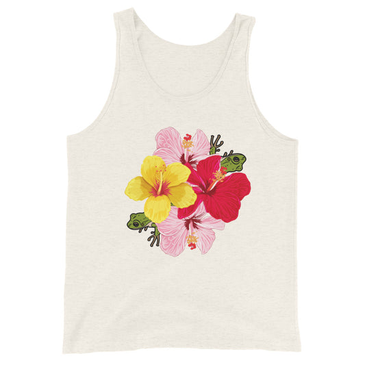 Unisex Tank Top- Coqui and Hibiscus Flowers