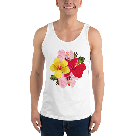 Unisex Tank Top- Coqui and Hibiscus Flowers