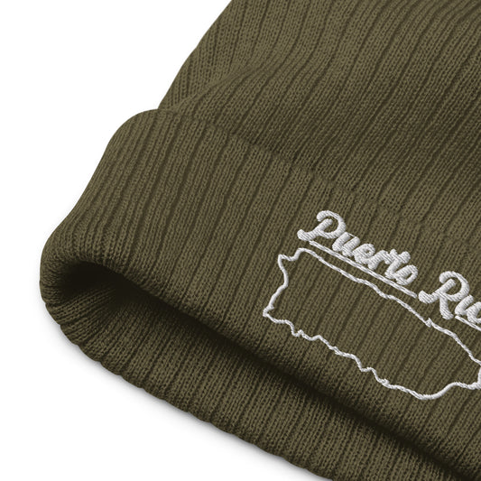 Ribbed knit beanie-Puerto Rico Island