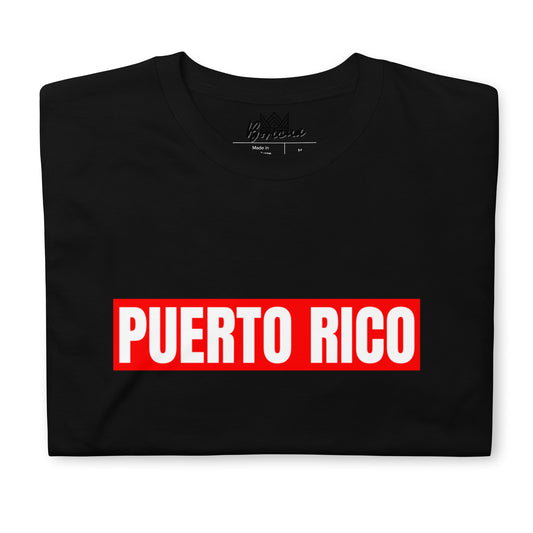 Short-Sleeve Unisex T-Shirt- Puerto Rico / Red Background