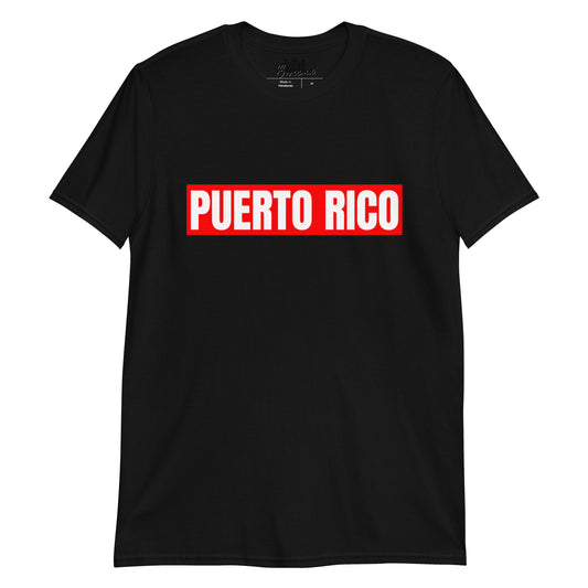 Short-Sleeve Unisex T-Shirt- Puerto Rico / Red Background