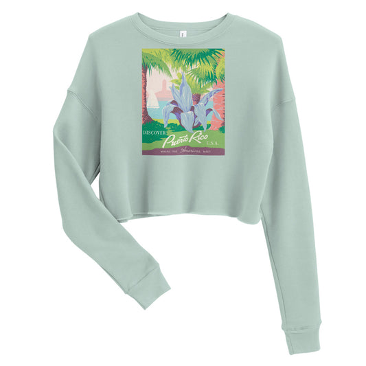 Crop Sweatshirt - Puerto Rico Flower