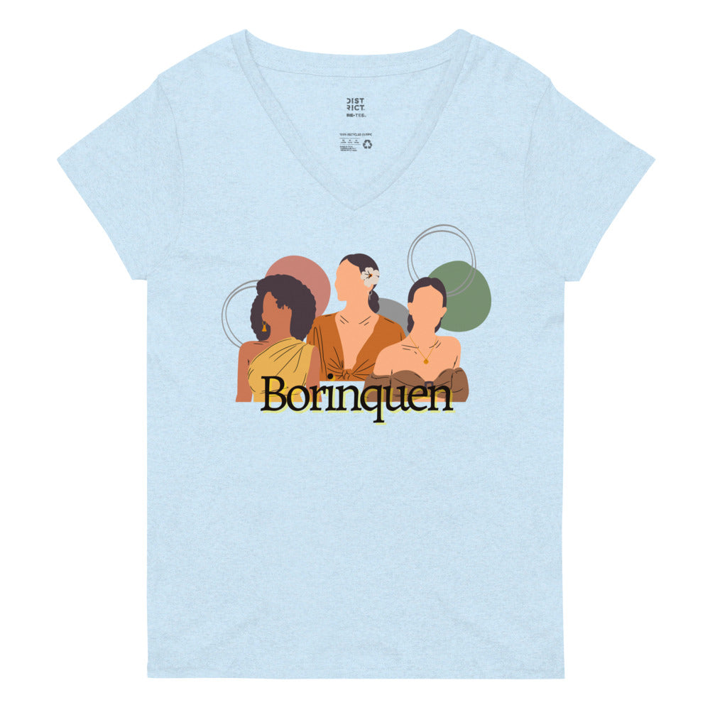 Women’s recycled v-neck t-shirt- Borinquen