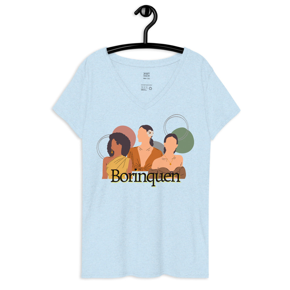 Women’s recycled v-neck t-shirt- Borinquen