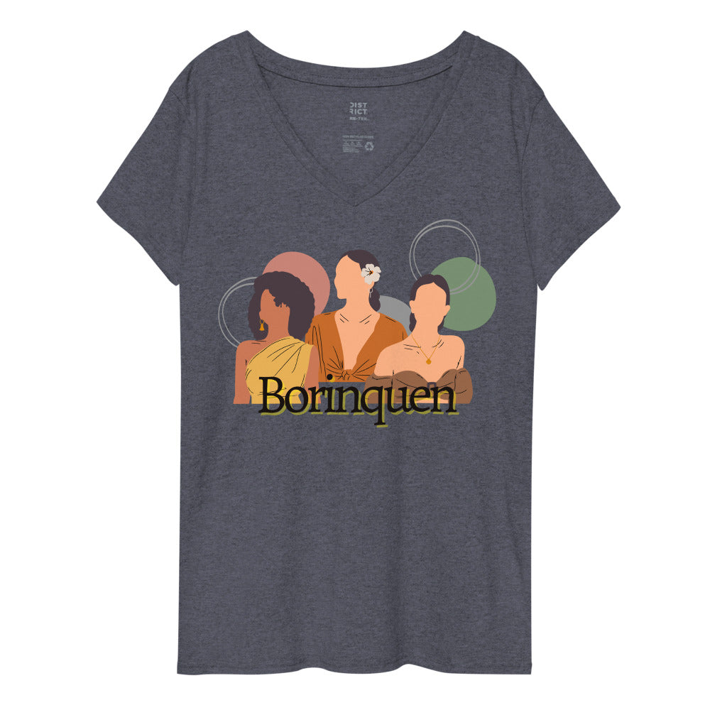 Women’s recycled v-neck t-shirt- Borinquen