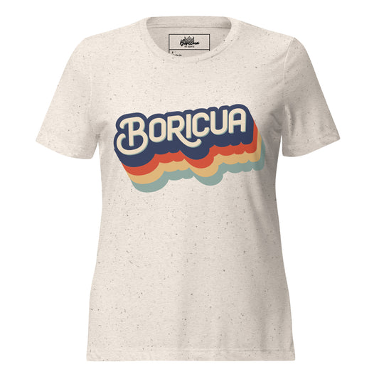 Women’s relaxed tri-blend t-shirt- Retro Boricua