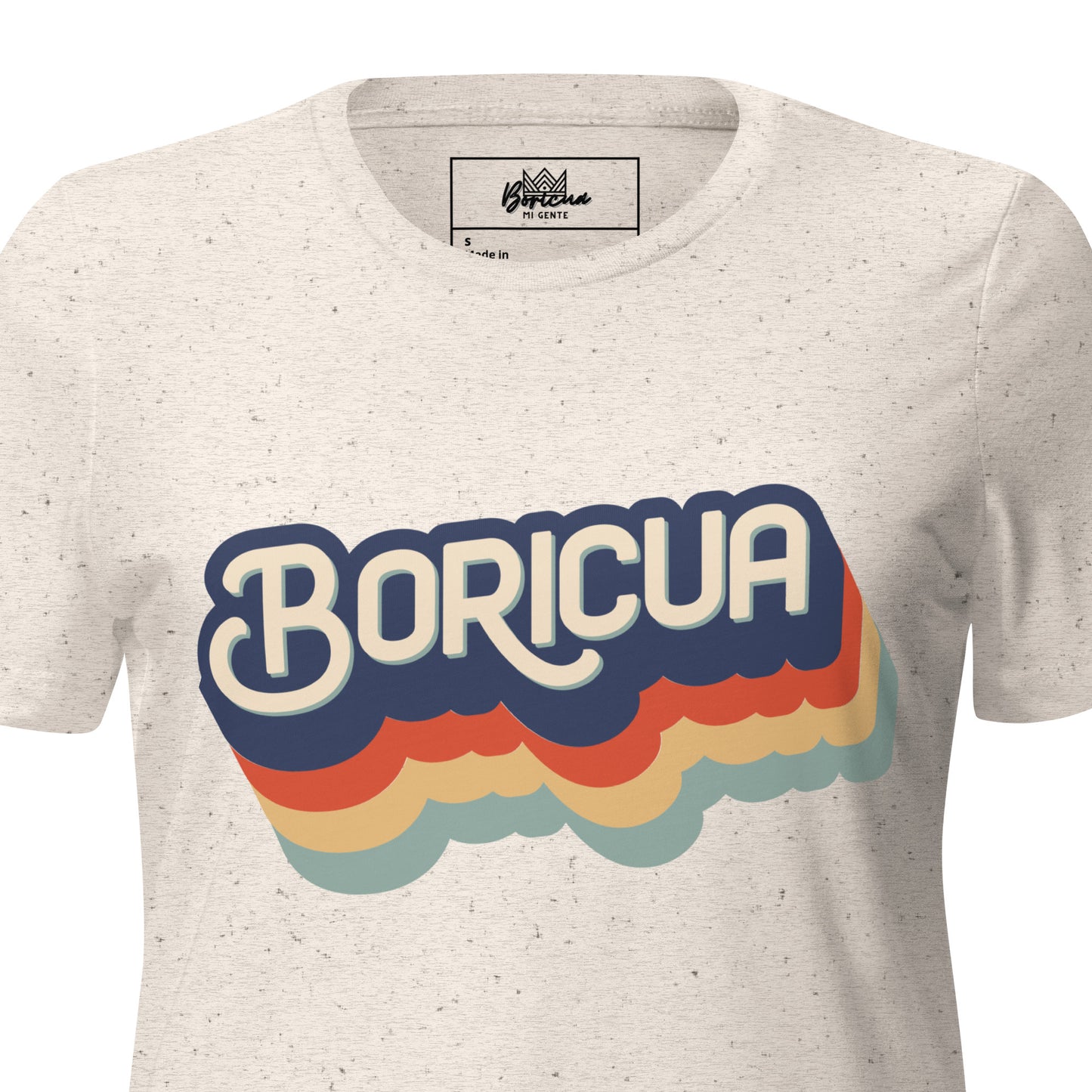 Women’s relaxed tri-blend t-shirt- Retro Boricua