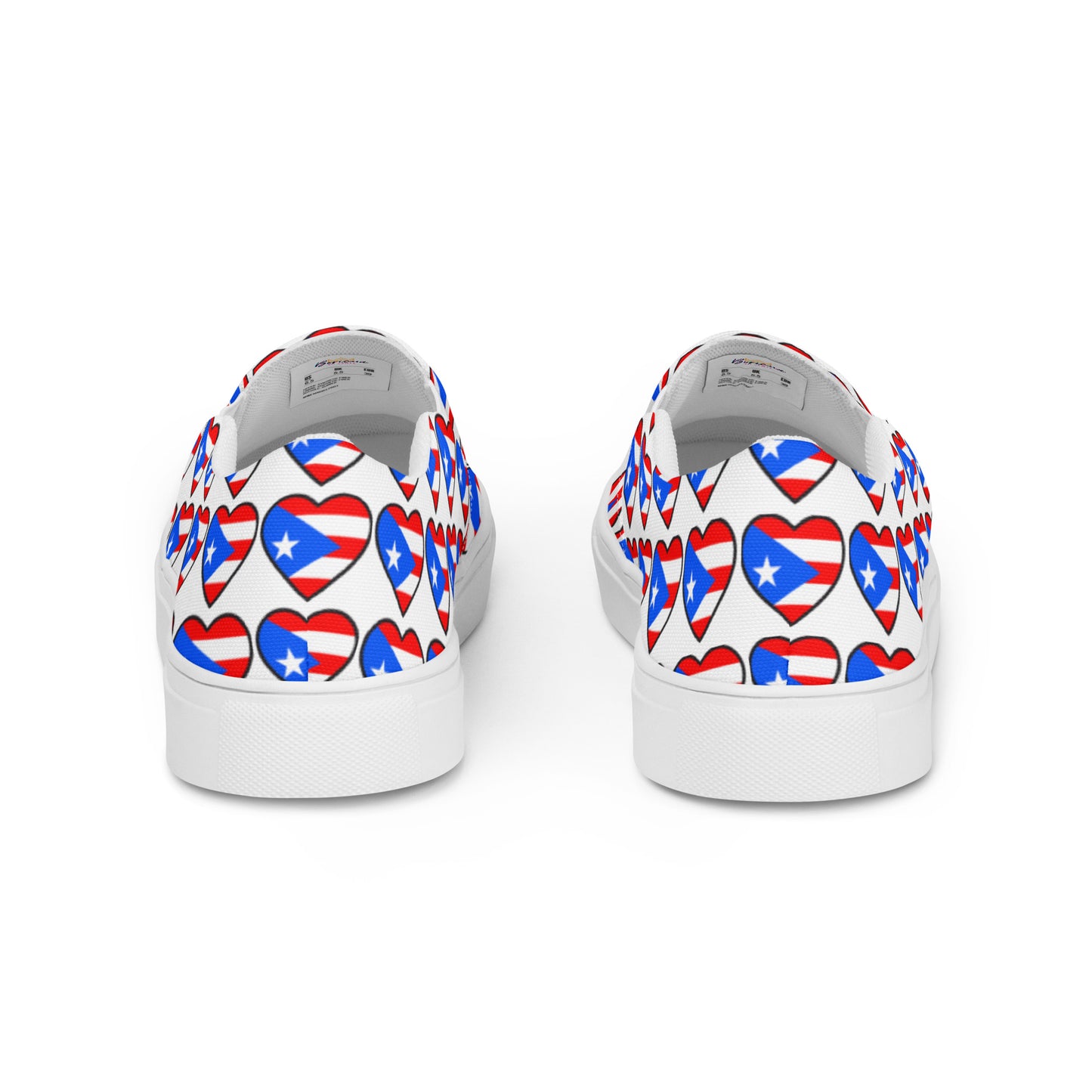 Women’s slip-on canvas shoes- Heart Puerto Rico (White)