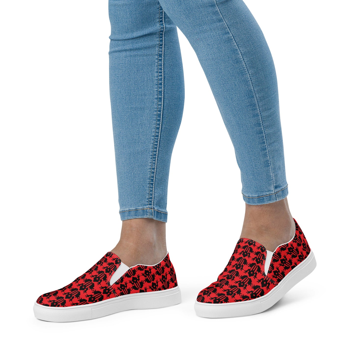 Women’s slip-on canvas shoes- Coqui Frog (Red)