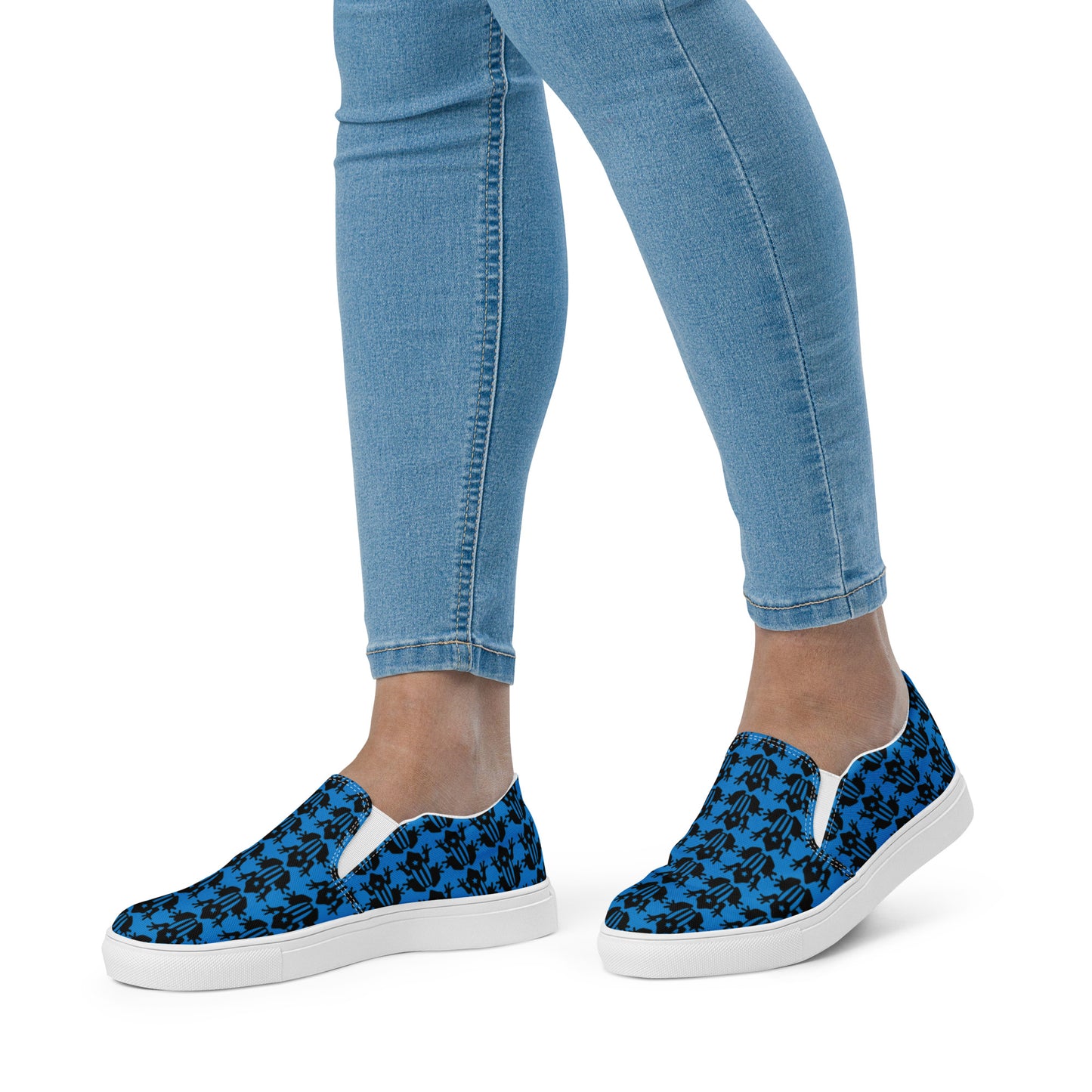 Women’s slip-on canvas shoes- Coqui Frog (Blue)