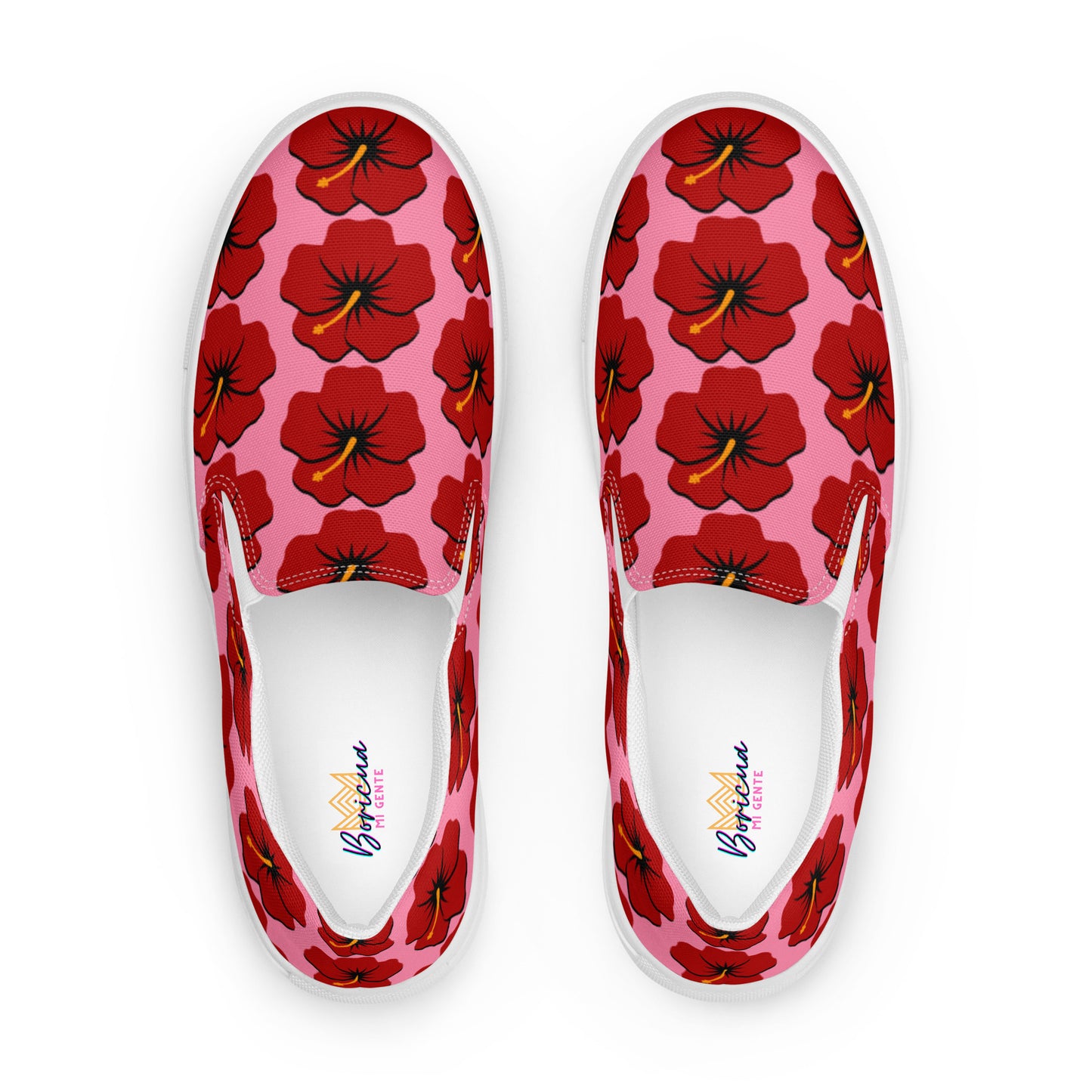 Women’s slip-on canvas shoes- Hibiscus Flower