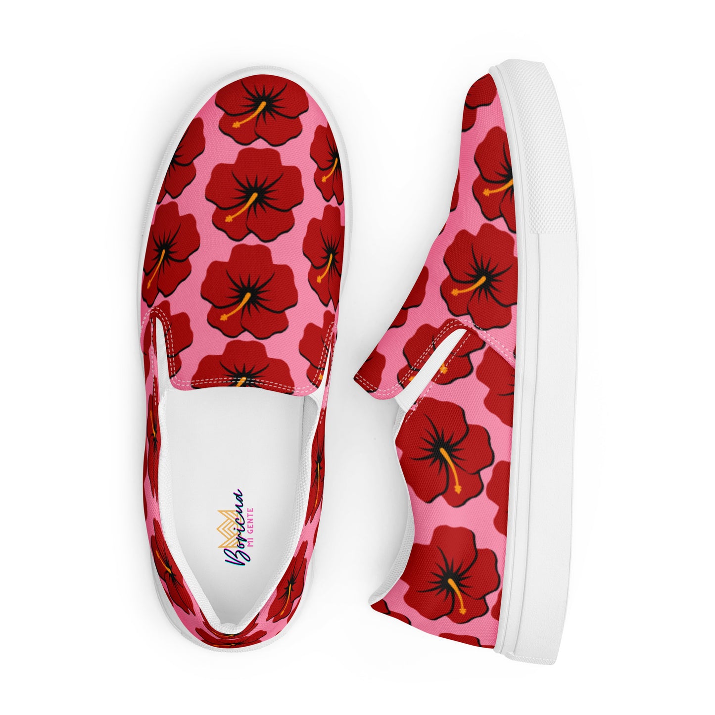 Women’s slip-on canvas shoes- Hibiscus Flower