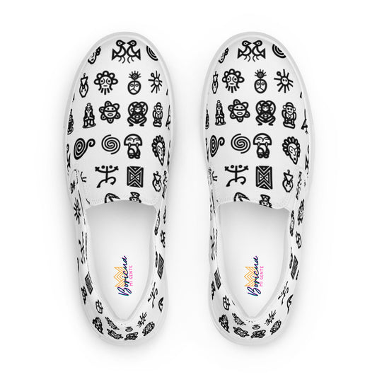 Women’s slip-on canvas shoes-Taino Petroglyphs