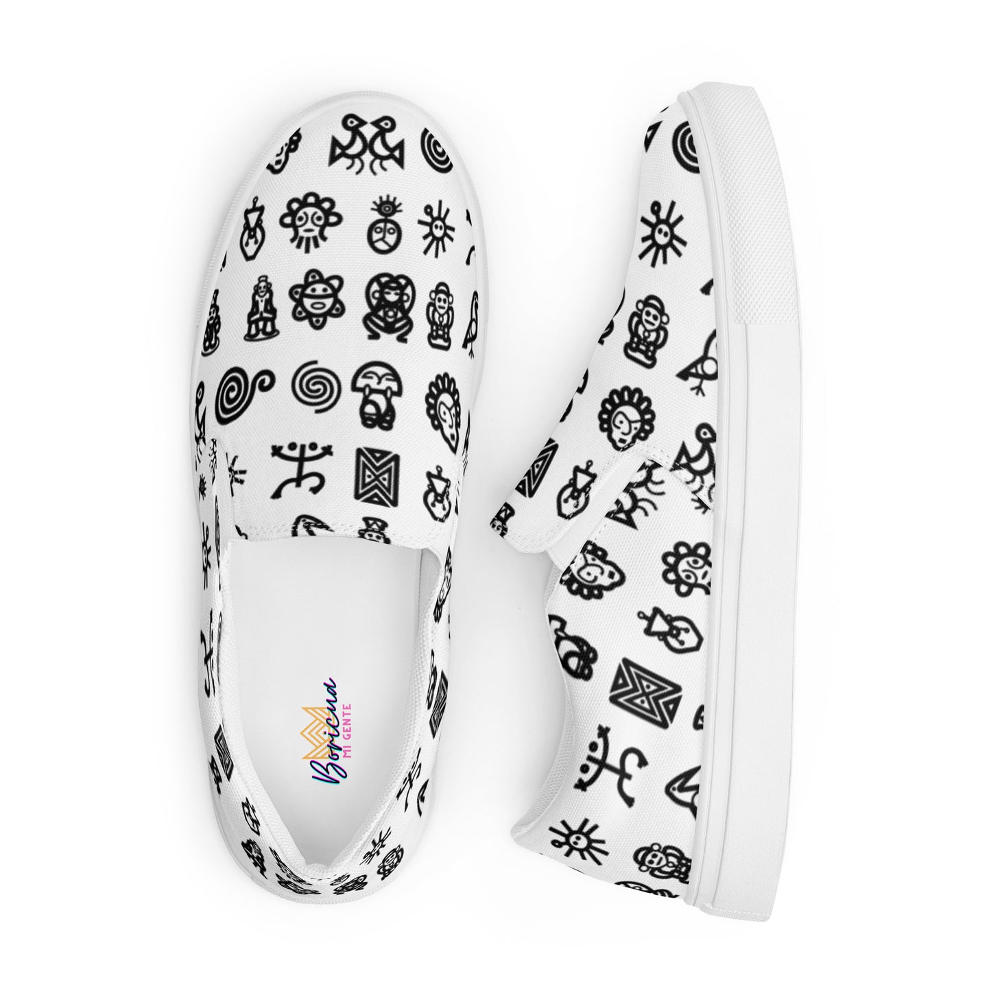 Women’s slip-on canvas shoes-Taino Petroglyphs