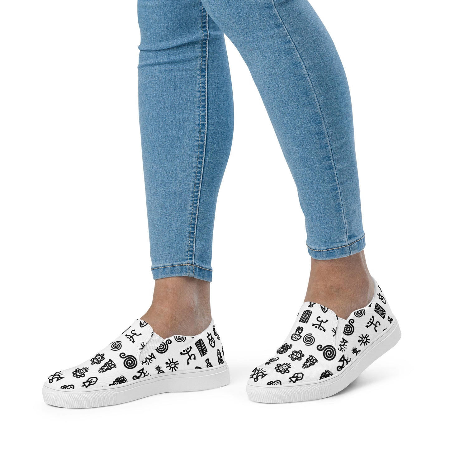 Women’s slip-on canvas shoes-Taino Petroglyphs