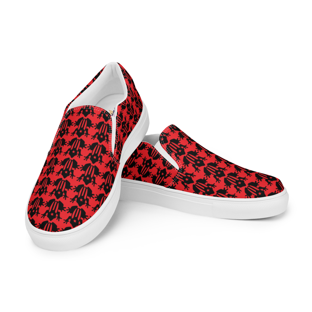 Women’s slip-on canvas shoes- Coqui Frog (Red)