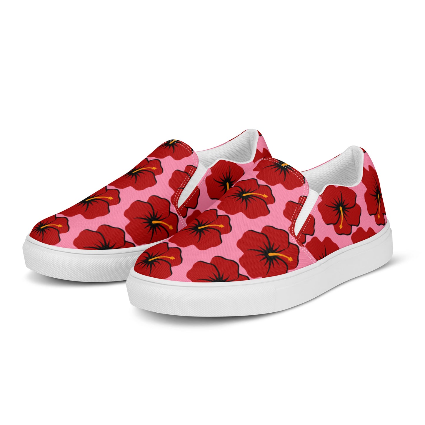 Women’s slip-on canvas shoes- Hibiscus Flower