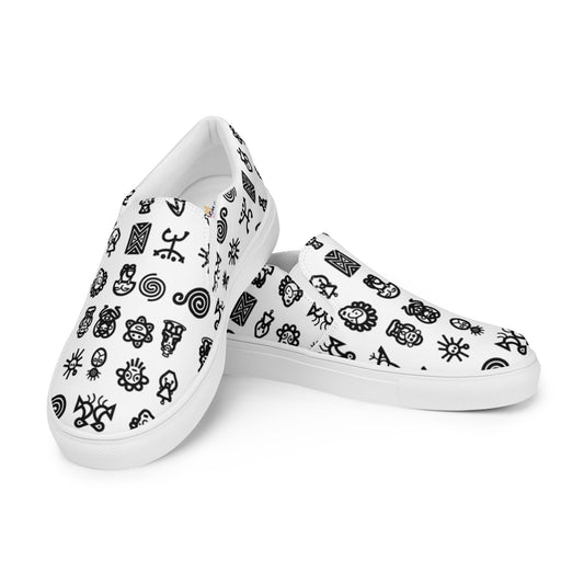 Women’s slip-on canvas shoes-Taino Petroglyphs